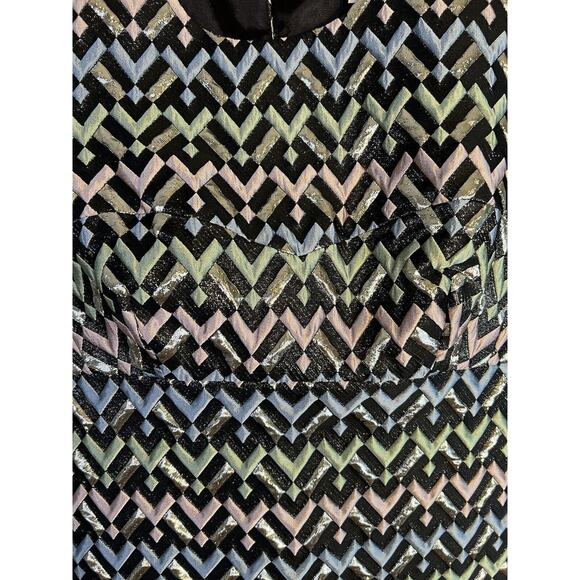Milly NY Sleeveless Brocade Metallic Pastel Multi-Color Dress Size 4 - Picture 10 of 10
